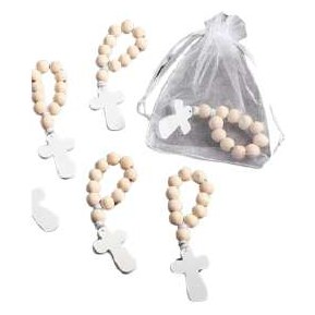 Small Wooden Cross in Organza Bag