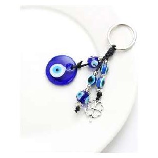 Evil Eye & Clover Keychain